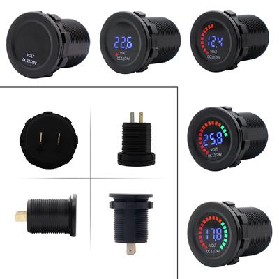 Neues 12 24V Farb-LED DC Digitalanzeige Voltmeter mit Niederdruck-Summeralarm Wasserdichter Tester Voltmeter für Auto