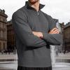 Autumn/Winter Business Casual Men's Loose-Fit Jacquard Half-Zip Sweatshirt with Small Check Collar