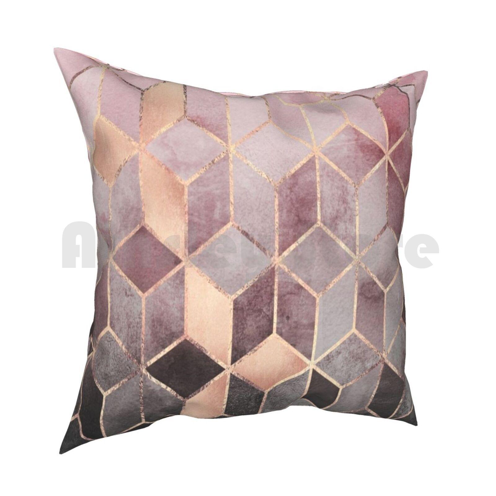 

Pink And Grey Gradient Cubes Pillow Case Printed Home Soft Throw Pillow Graphic Pattern Abstract Pink Geometric 30cmx30cm