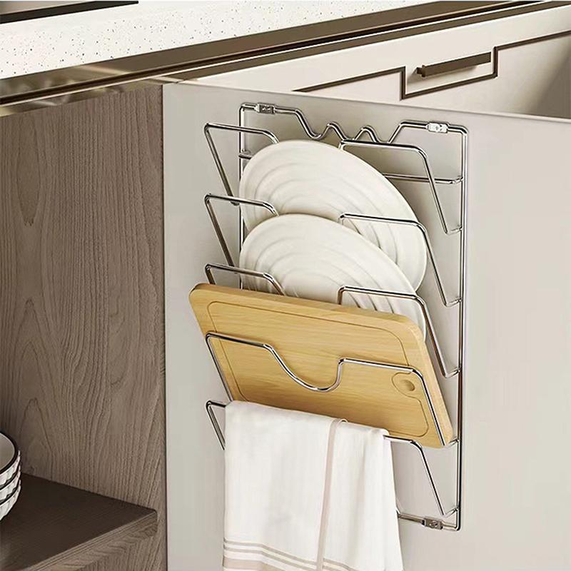 Kitchen Organizer Rack Wall Hanging Pot Cover Rack Five-Layer Pot Lid Metal Rust-Free Multifunctional Rack Pot Lid Storage Rack