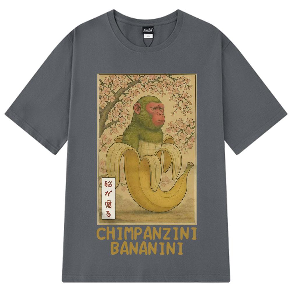 2025 Summer Chimpanzini Bananini Funny Banana Monkey Meme Tshirts Mens Women Humor Style Oversized Cotton Leisure Tees