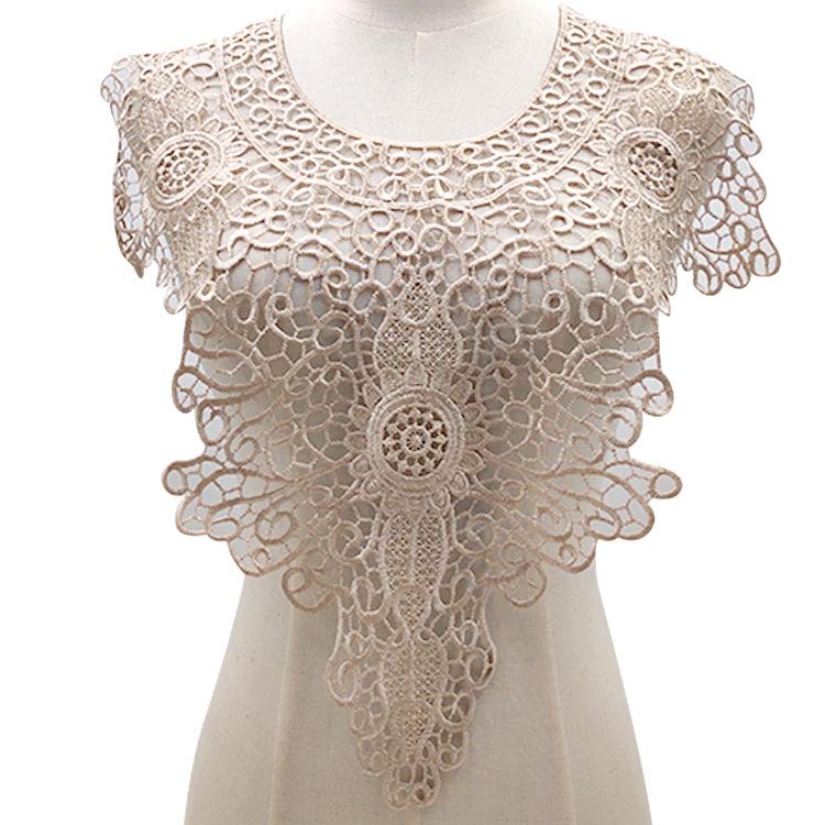 Water-soluble collar, hollow fake collar, embroidered collar DIY lace accessories, polyester silk embroidered corsage