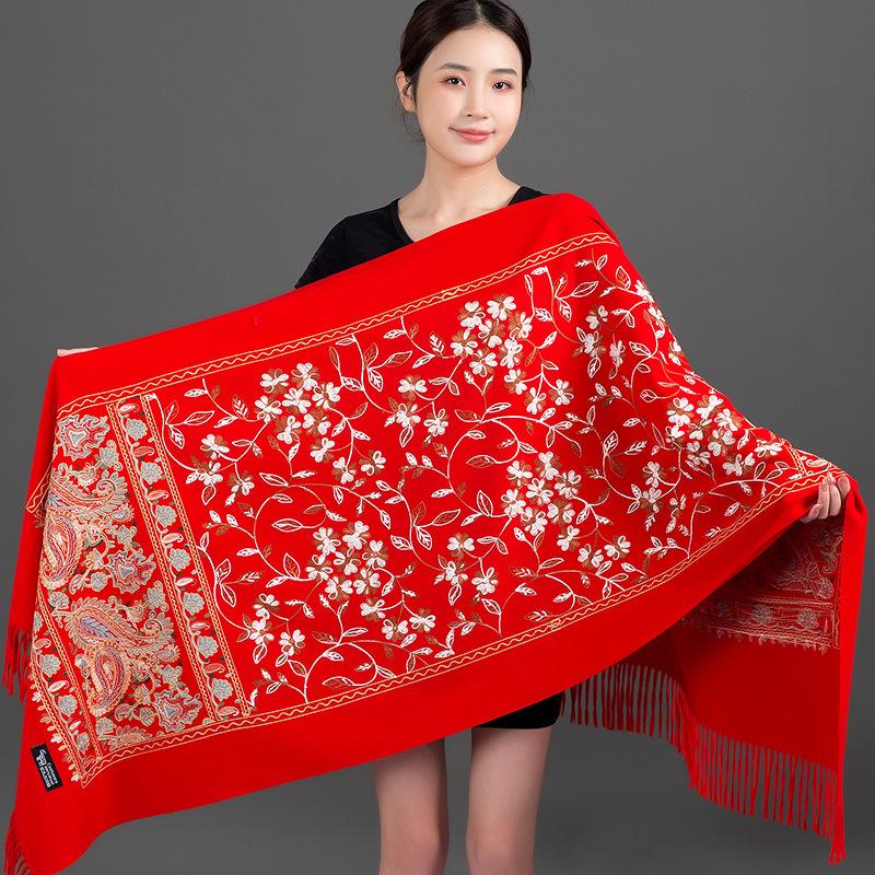 70 * 200cm Autumn And Winter New Women'S Solid Color Versatile Simple Tassel Imitation Cashmere Double-Sided Scarf Warm Scarf Atmosphere Shawl