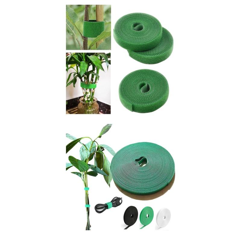 3 Rolls Green Garden Twine Plant Ties Nylon Plant Bandage Garden Hook Loop Bamboo Cane Wrap Support Garden Accessories