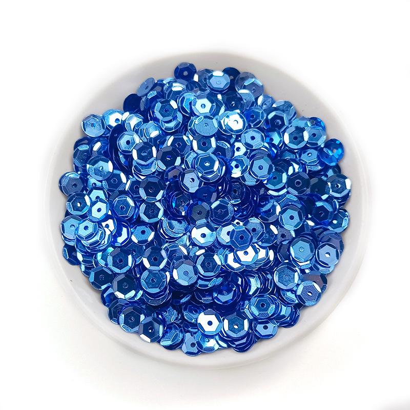 6MM Round Curved PVC Sequins with Middle Hole and Hexagonal Beads for Sewing