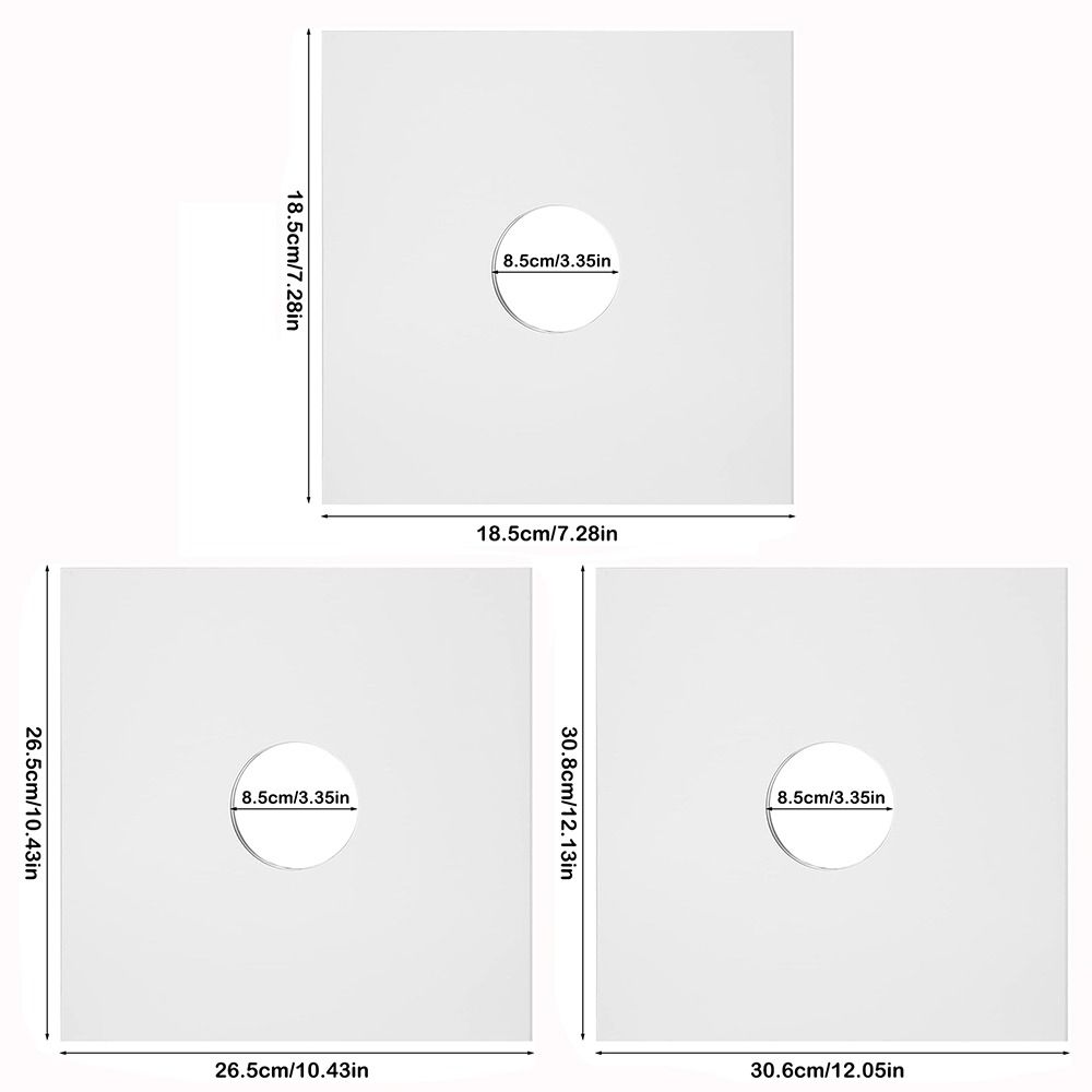 Neue 7/10/12 Zoll Schallplatten-LP-Hüllen Kraftpapier Weiße Albumhüllen Karton Vinyl-Schallplattenhüllen
