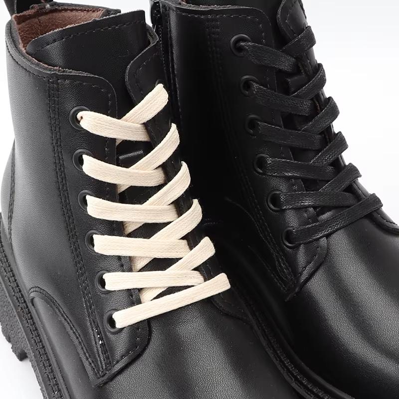 0.6cm Wide Cotton Waxed Shoelaces Flat Shoe Laces Sneakers Boots Waterproof Leather Shoelace 80/100/120/140/160cm 2Pcs/6Pcs