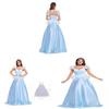 Cinderella Cosplay Cinderella Princess Dress With Tulle Skirt For Women Halloween