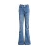 Spring Summer Double Button Waistband Micro Flare Elegant Stretch Casual Denim Pants For Women Casual Pants Oversize Denim Trousers