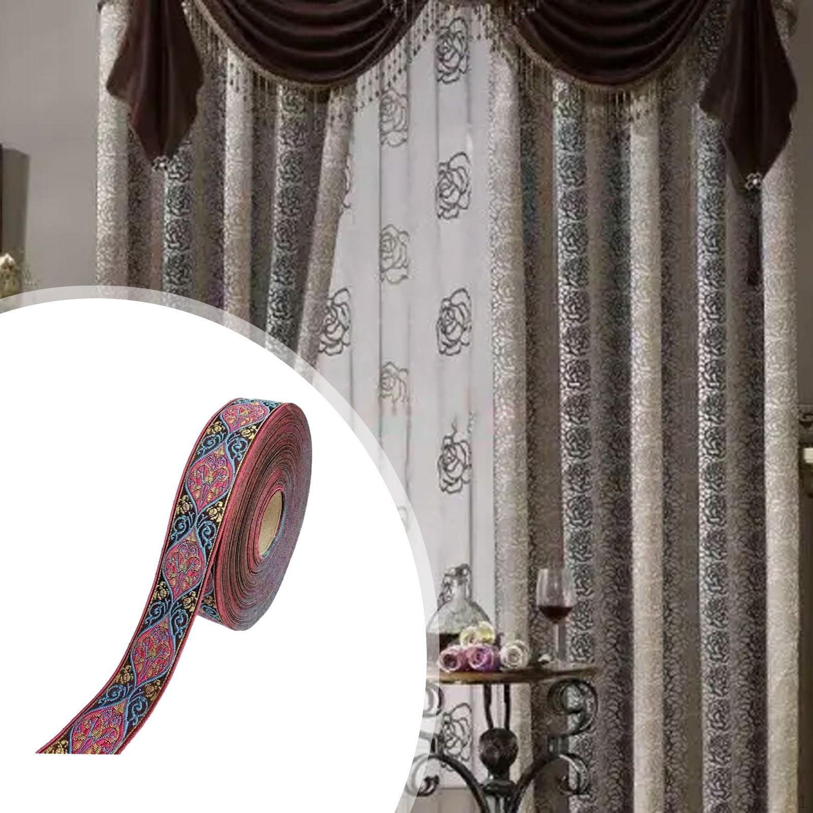 

5 M Jacquard Ribbon Fabric Embellishment for Home Decor Table Runners Pillowcases Sewing рожевий