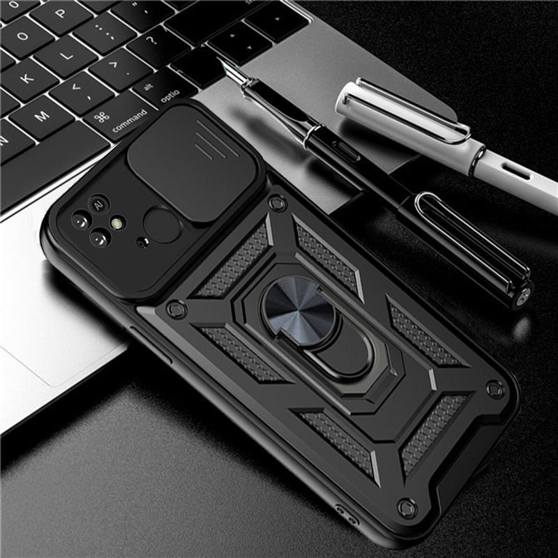Põrutuskindel liugkaamera objektiivi kaitseümbris Xiaomi Redmi 10C 9T 9A 9C Note 11 10 9 Pro 11S 10S 9S Mi 12 Poco M4 M3 Pro X3 NFC rõnga aluse kate jaoks