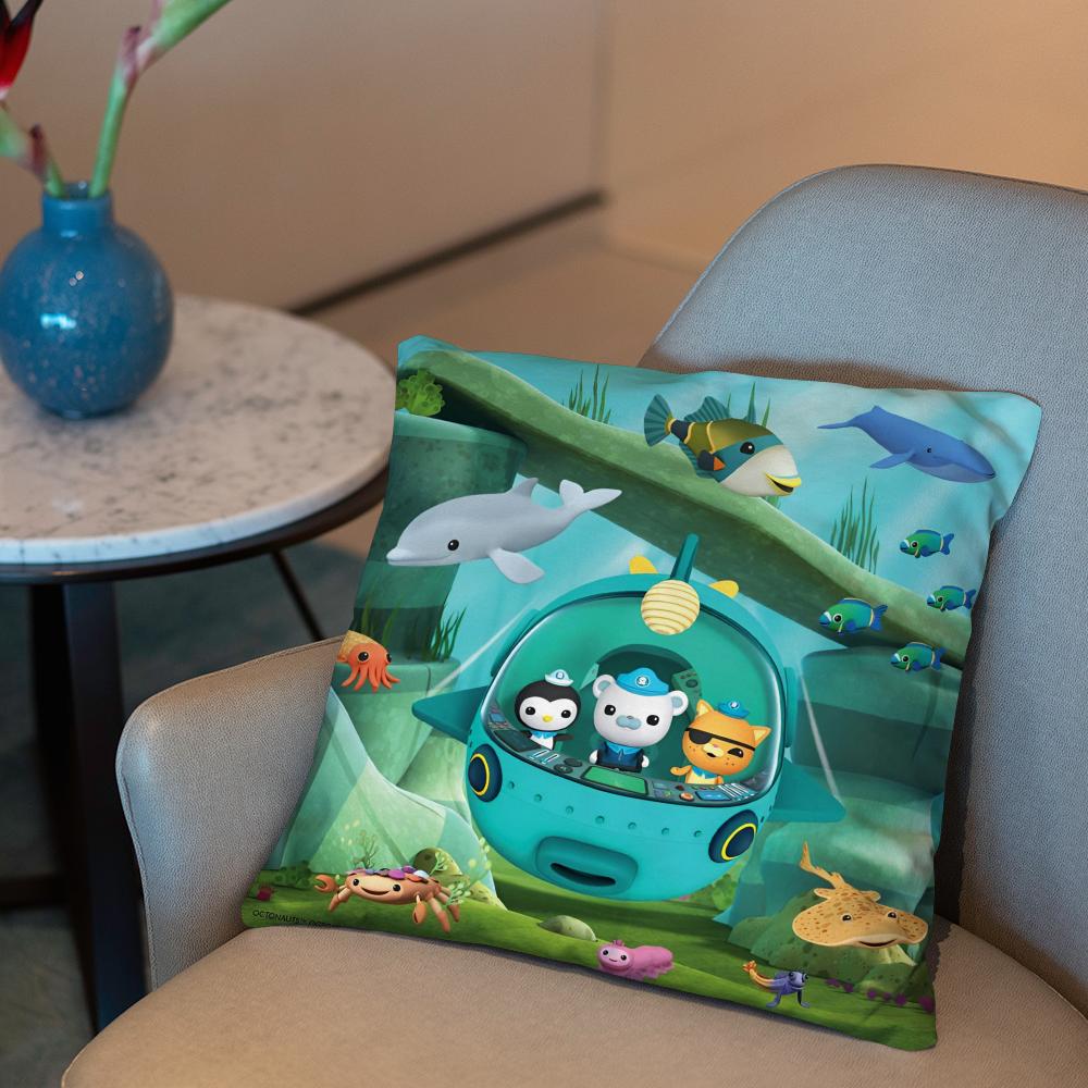 Little column under the sea Cushion Cover 2-in-1 Reversible Plush Pillow Cover | Car/Sofa/Bed | Perfect Gift