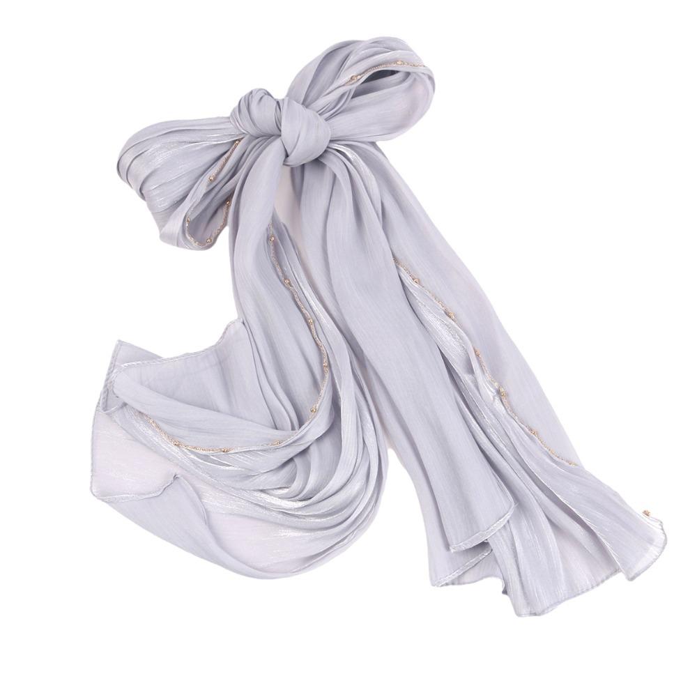 Long Ethnic Style Scarf Beads Chain Wraps Shawl Luxury Islamic Turban  Daily