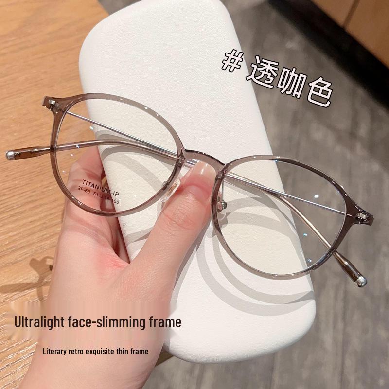 Trendy Retro Titanium Small Round Eyeglass Frame - Ultra-Light & High Prescription Compatible