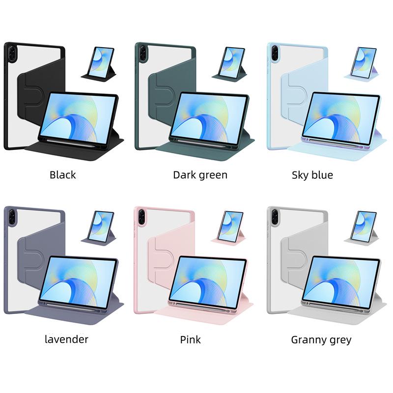 Honor X8A 11" Ultratenké pouzdro s koženým otočným stojánkem odolné proti pádům s plným akrylovým krytím