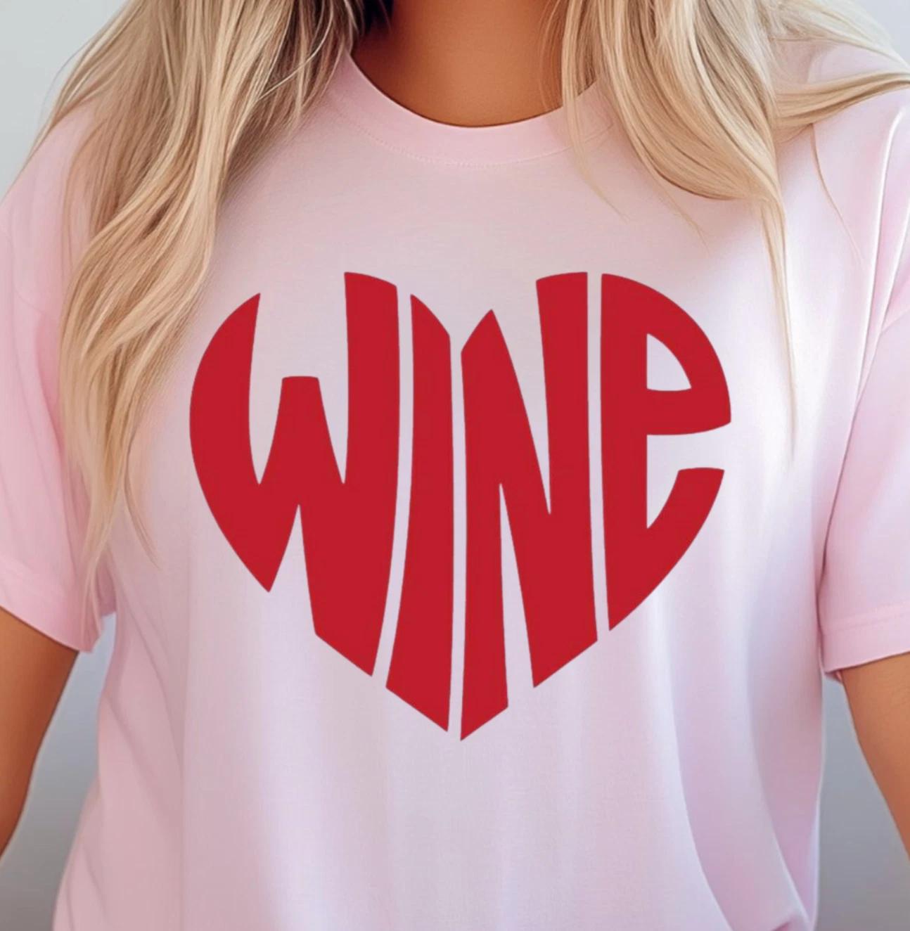 Wine Heart T-shirt, Perfect Gift For Wine Lovers, Wine Night Tee, Drinking Shirt S