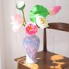 Ceramic Vase Pink Chinese Blue and White Porcelain Vase Hydroponic Flower Arrangement Decorative Ornaments Flowervase