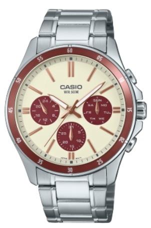 

CASIO COLLECTION Mod. MULTIFUNCTION CALENDAR - CHAMPAGNE & BORDEAUX MTP-1374D-5A2VDF
