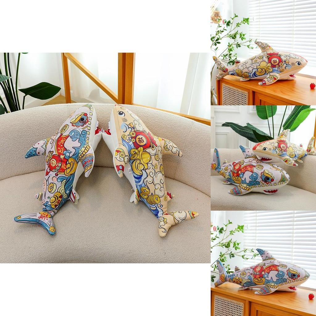 Adorable Plush Shark Pillow Soft And Cuddly Cartoon Design For All Ages
