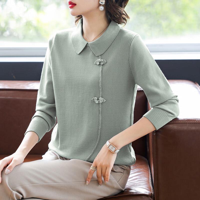 

BAOLIANDUO Женский этнический трикотажный топ с застежкой-лягушкой L