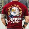 4th of July 2026 250th Memorial Day Men's Patriotic Designer Patriot Short Sleeve T-Shirt