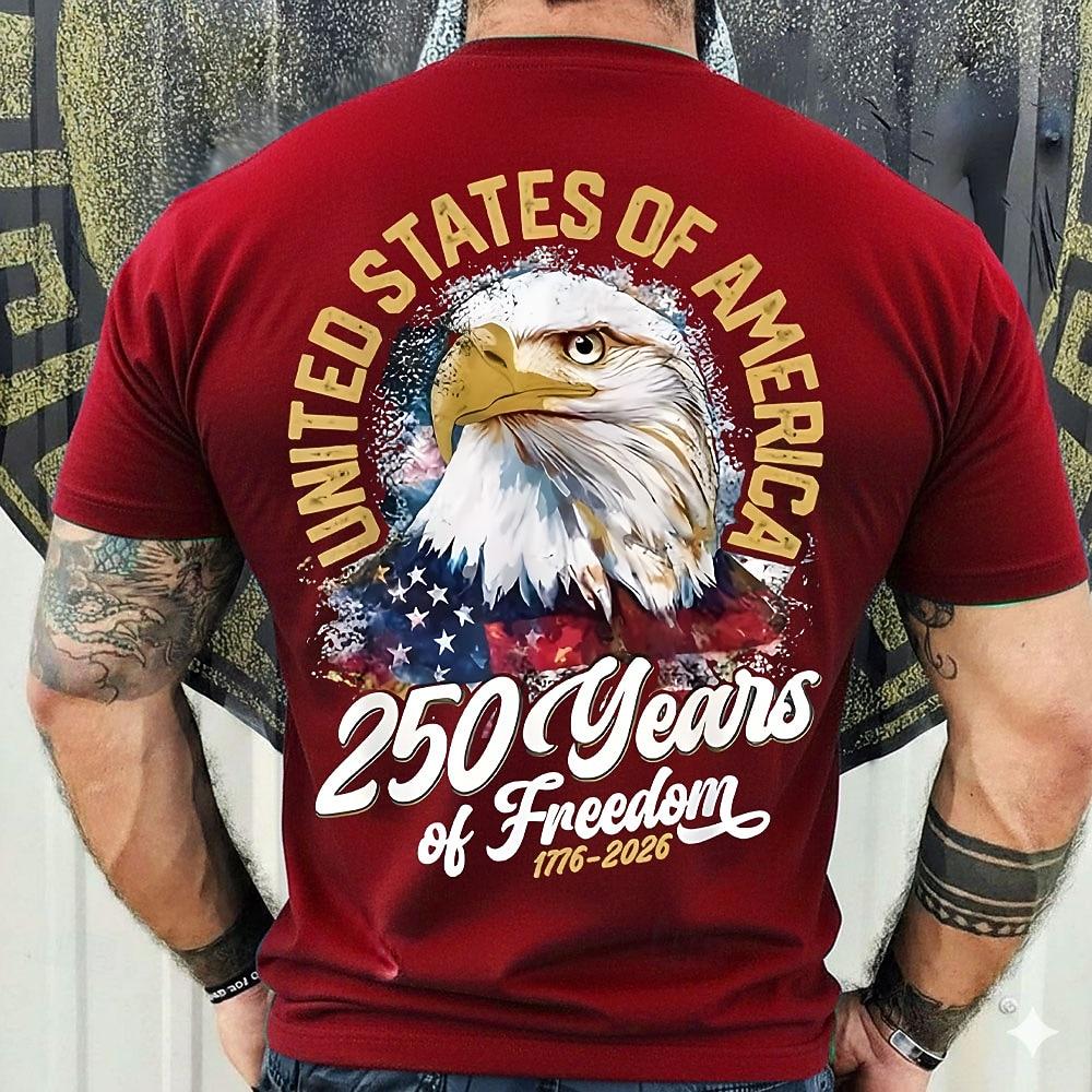 4th of July 2026 250th Memorial Day Men's Patriotic Designer Patriot Short Sleeve T-Shirt