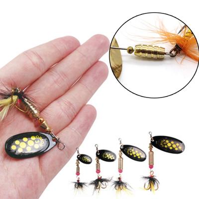 1Pc Hot Metal Durable Fishing Lure Treble Hook Spoon Spinner Crank Bait
