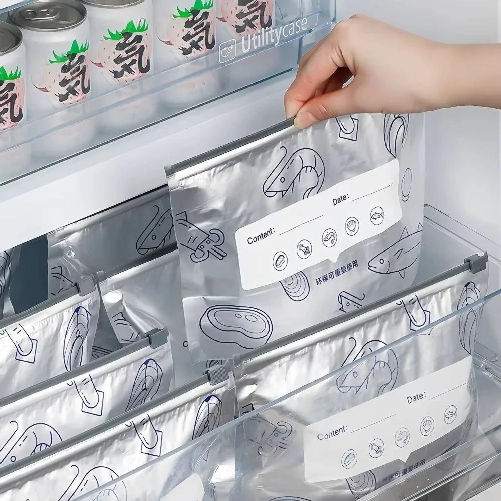 Zipper-style Thickened Aluminum Foil Sealed Cold Bag; Home Freezer Food Preservation Bag; Environmental Food Packaging Bag.