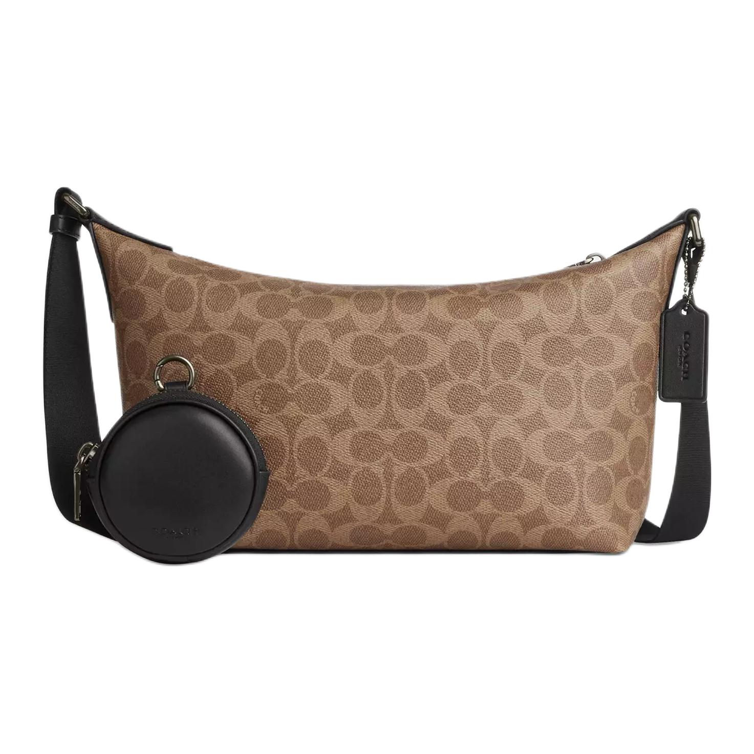 

Coach Finn 25 Monogram Print Faux Leather And Cowhide Shoulder Crossbody Bag Medium Women bags Brown Black CCG21-QBNRX Basic Set (Bag+Dust Bag)