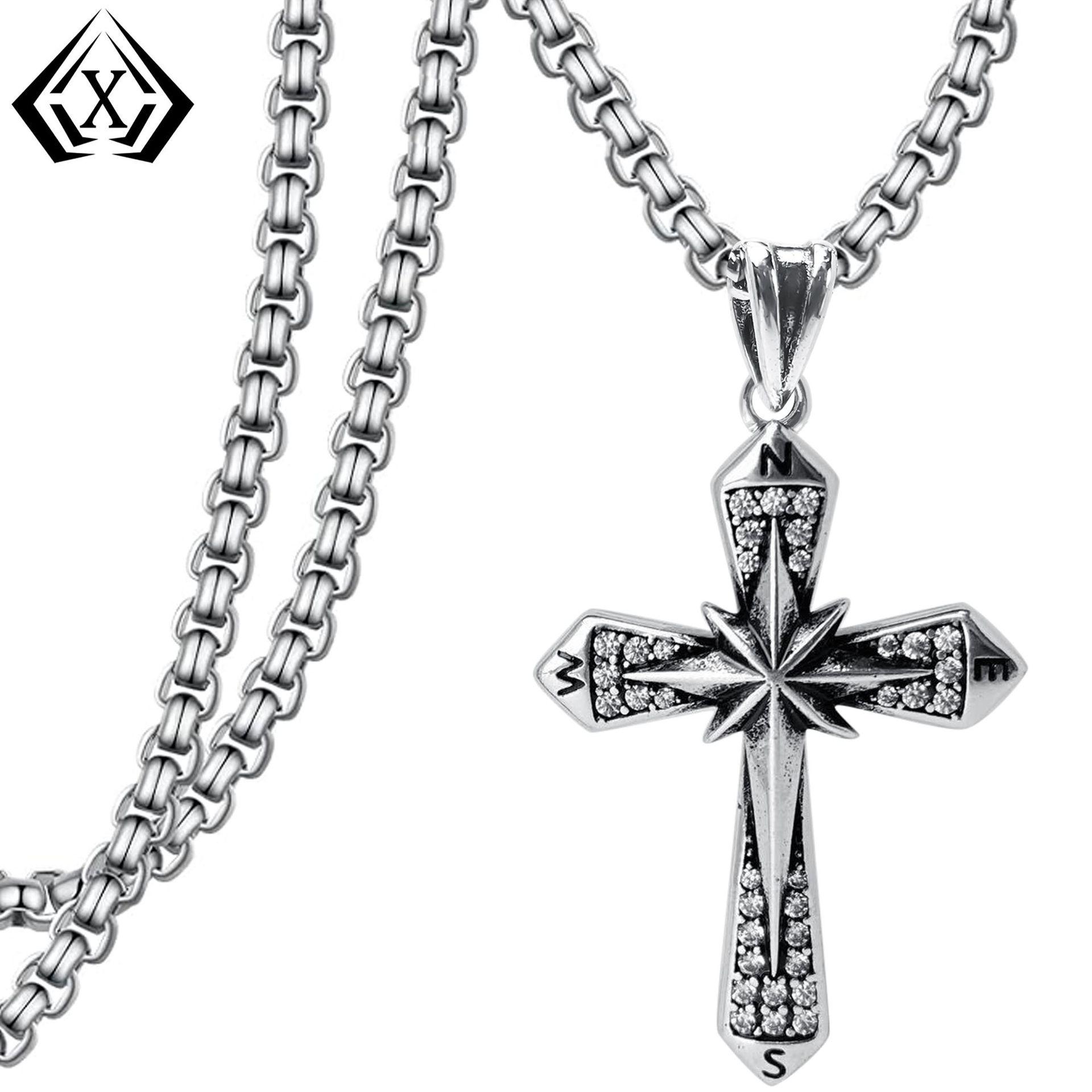 Панк Готический Темный Стиль Ожерелье с Подвеской Крест с Нишевым Дизайном