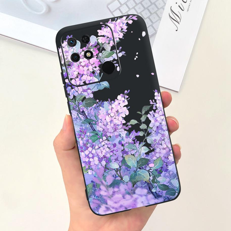 For Redmi 10C Case For Xiaomi Redmi 10 Power Cover Fashion Flower Slim Soft Silicone Phone Cases For Xiaomi Redmi 10C 10 C Funda