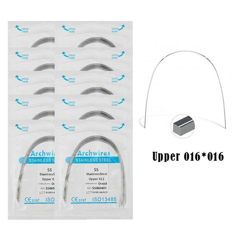 10 Packs=100Pcs Dental Orthodontic Arch Wires Stainless Steel Round Rectangular Type Natural Form Braces Wires For Teeth