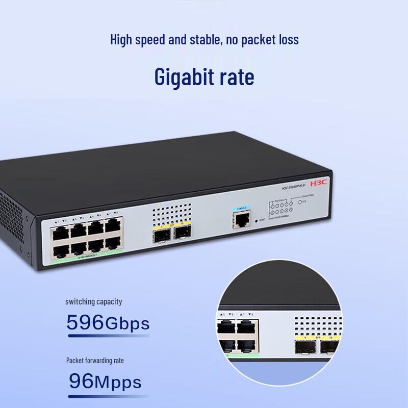 

H3C S5008PV6-EI Gigabit Managed Layer 2 Network Switch