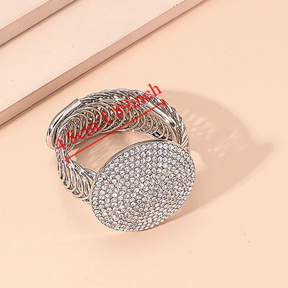 Luxury Glitter Bracelet Exaggerated Round Zinc Zinc Alloy Bracelet Creative Rhinestone Bangle Women