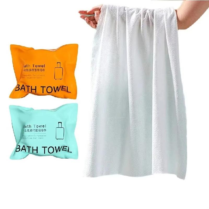 1PC Bath Towel Thickened & Enlarged Disposable Portable Individual Packaging 70x140cm Compressed Non-woven Quick-Drying