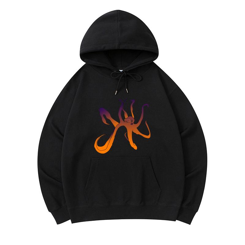

300 GSM Men s Healthy Cotton Hoodies Octopus Print Premium Cotton Sweatshirt