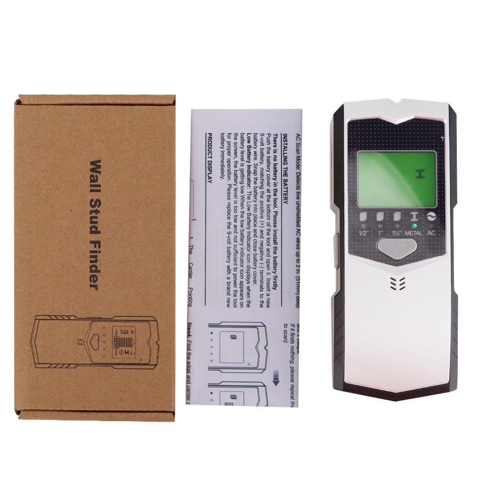 Multifunctional 5 In 1 Wall Detector Metal Studs Wood Wall Scanner AC Cable Wires Depth Tracker Electric Finder for Wall Ceiling