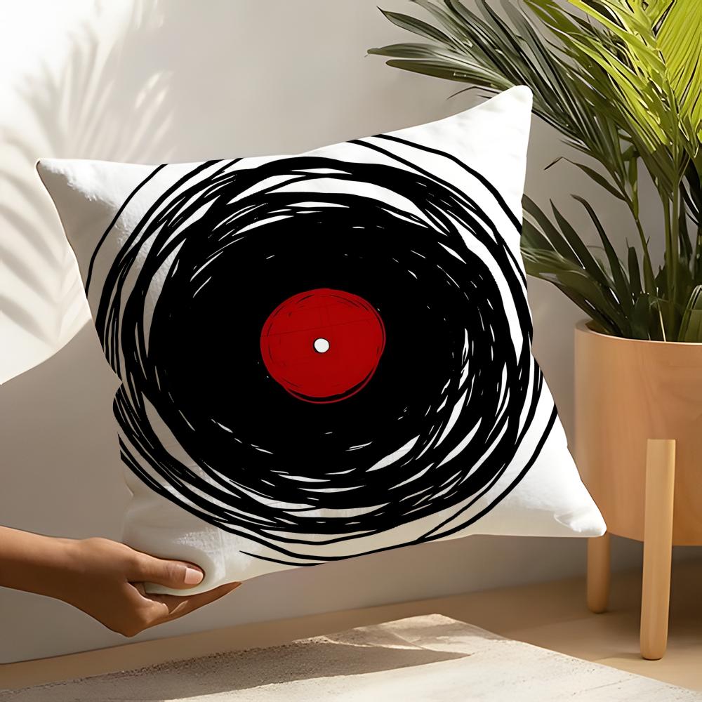 Linen Cushion Covers For Decorative Sofa Home Pillows Case Car Chair Pillows Cases Abstract Realistic Musical Note Pattern