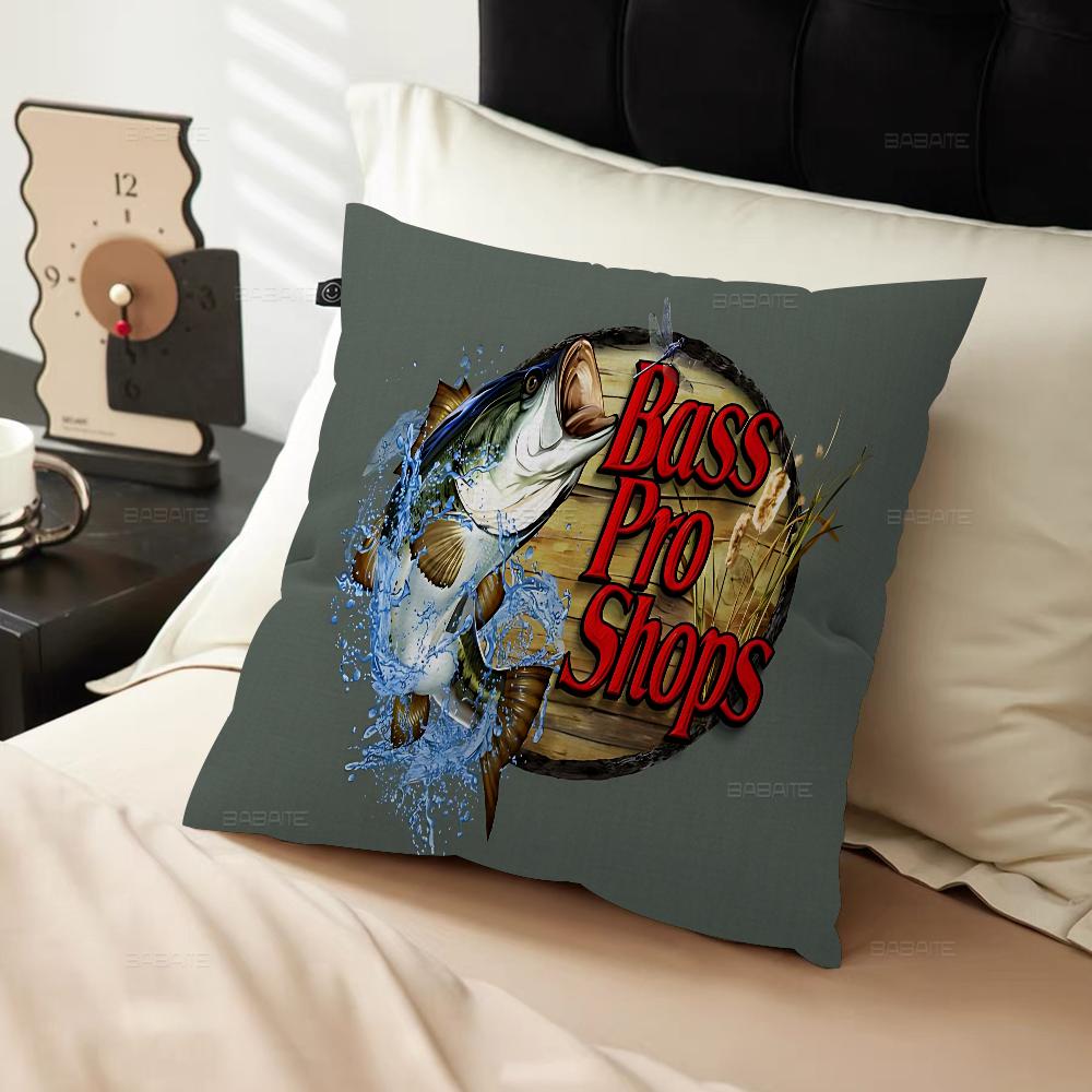 Fishing Brand Bass-Pro-Shops Personalized Pillow Cover Kids Bedroom Wild Party Decor Pillowcase Kid Birthday Shower Gift