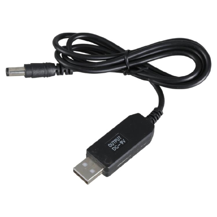 USB to DC5521 9V Step up Converters Cable for LED Bulb and Routers 5.5x2.1mm Male Plugs Power Supply USB Cable 100cm