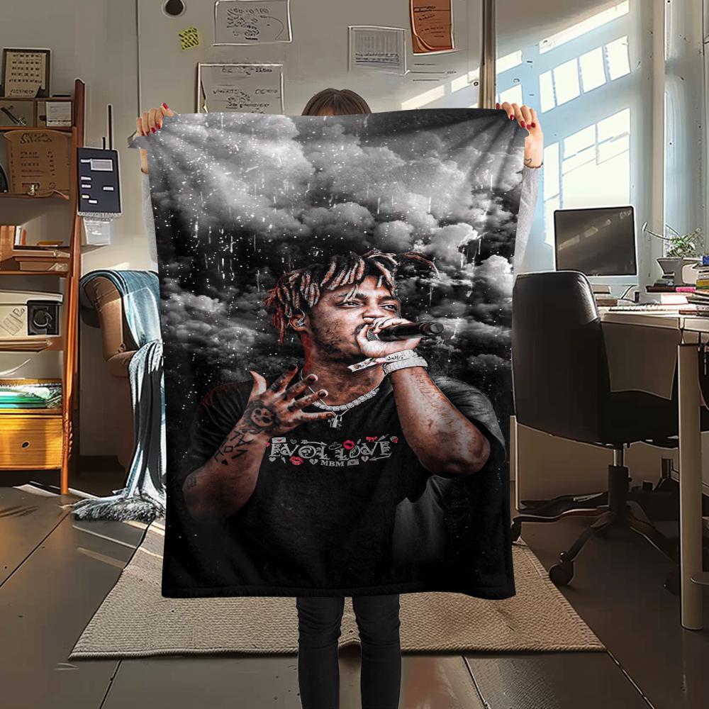 

1Pc Juice Wrld Print Flannel Blanket, High quality Comfortable for All Seasons, Home Decor, Warmth and Comfort, Perfect for Gifts 80cm x 120cm