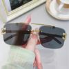 Fashion Retro Rimless Sunglasses Luxury Leopard Head Sunglasses Street Po Sunglasses