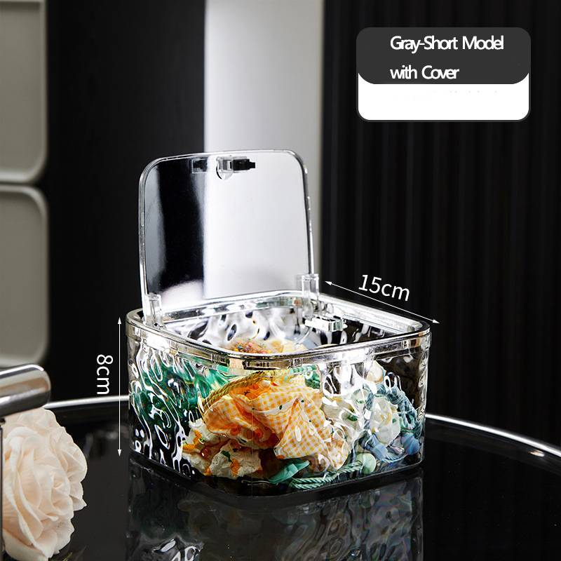 Hair Accessories Organizer Clear Hair Tie Organizer with Lid Desktop Storage Box Multifunctional for Laundry Pods Cotton Swab