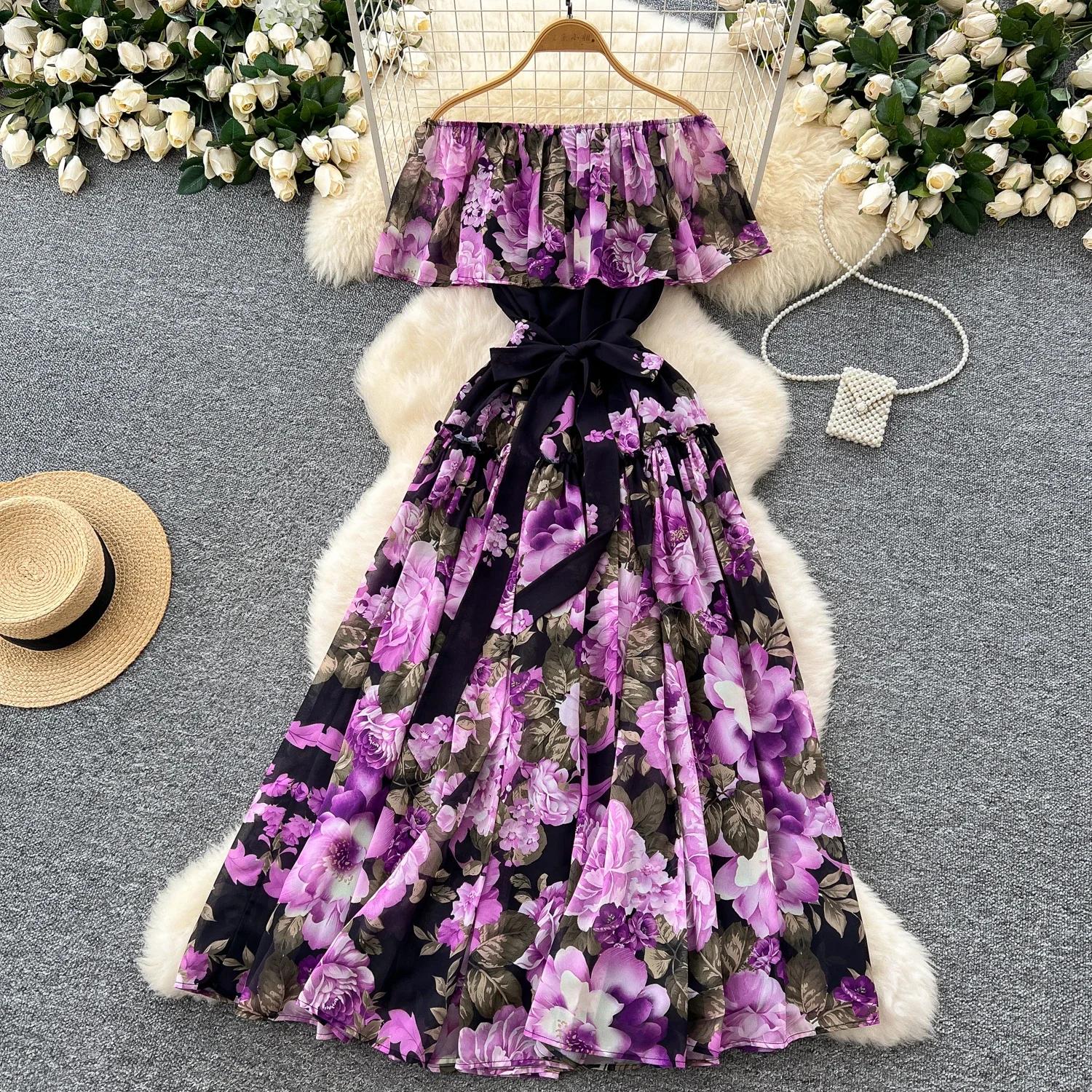 

Элегантный принт с оборками и вырезом-лодочкой на шнуровке с винтажными рукавами-накидками Шифоновые облегающие платья Модная весенняя женская одежда High Street One Size