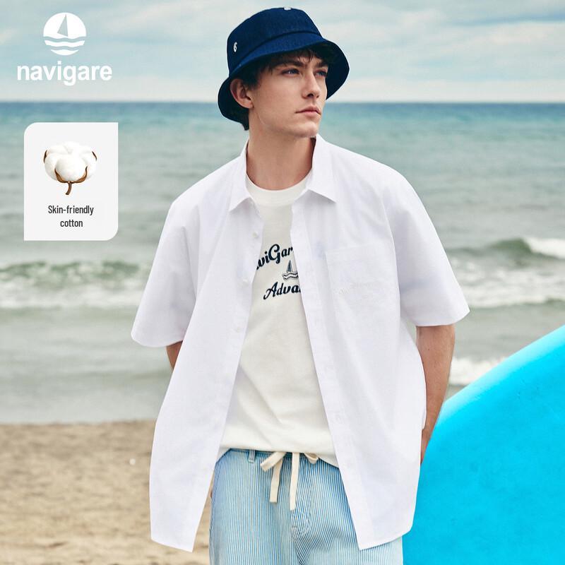 Navigare Men s Loose Fit Cotton Blend Short Sleeve Shirt XL