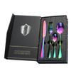 16pcs 20pcs 24pcs Stainless Steel Tableware Set Rainbow Dinnerware Knife Fork Coffee Spoon Cutlery Western Dinner Hotel Flatware