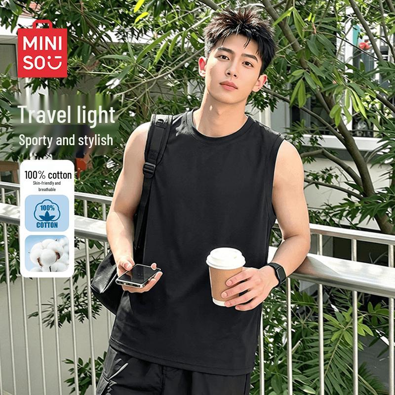 MINISO Men's Pure Cotton Sleeveless Tank Top