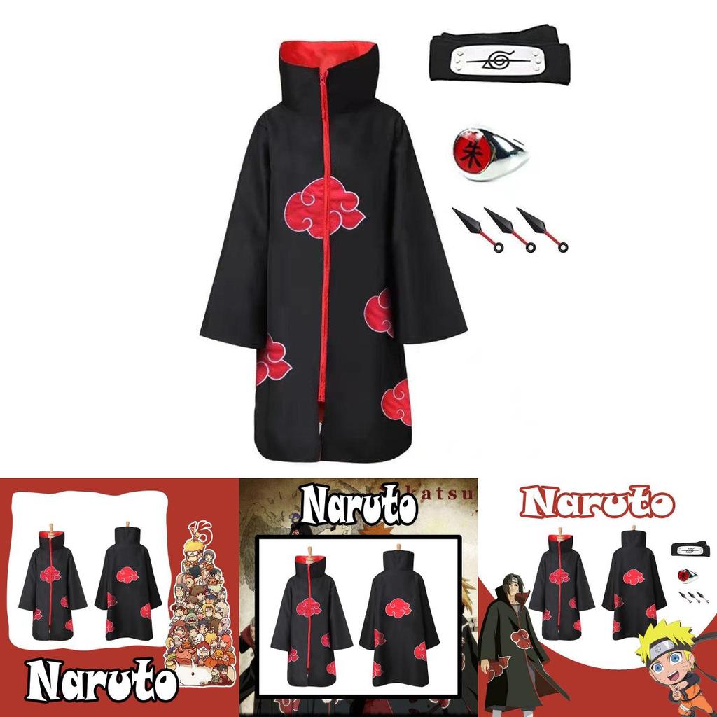 Intricate Akatsuki Cloak Kimono Uchiha Tobi Obito Cosplay Costume For Anime Enthusiasts