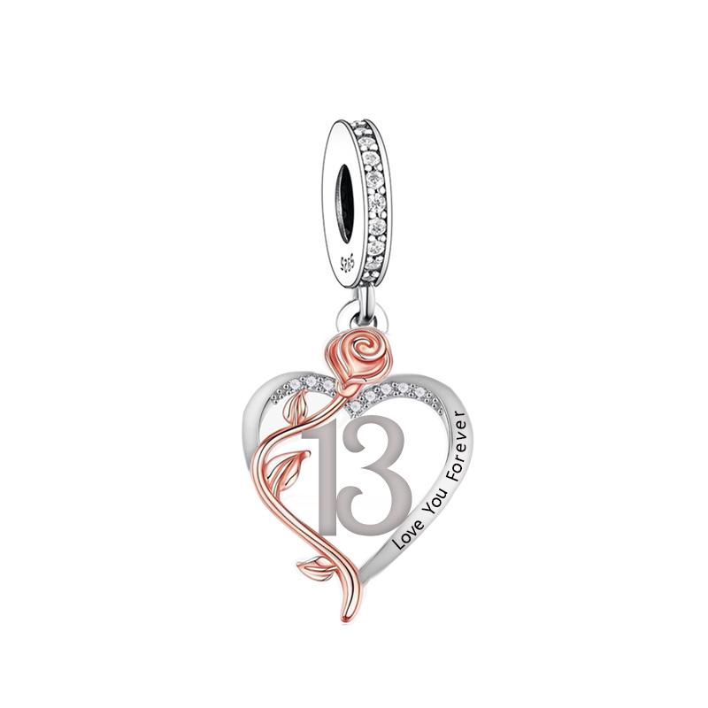 Fit Pan Charm Bracelet Authentic 925 Silver Alphabet & Numbers 18 21 50 60 Years Of Love Bead Making Berloque