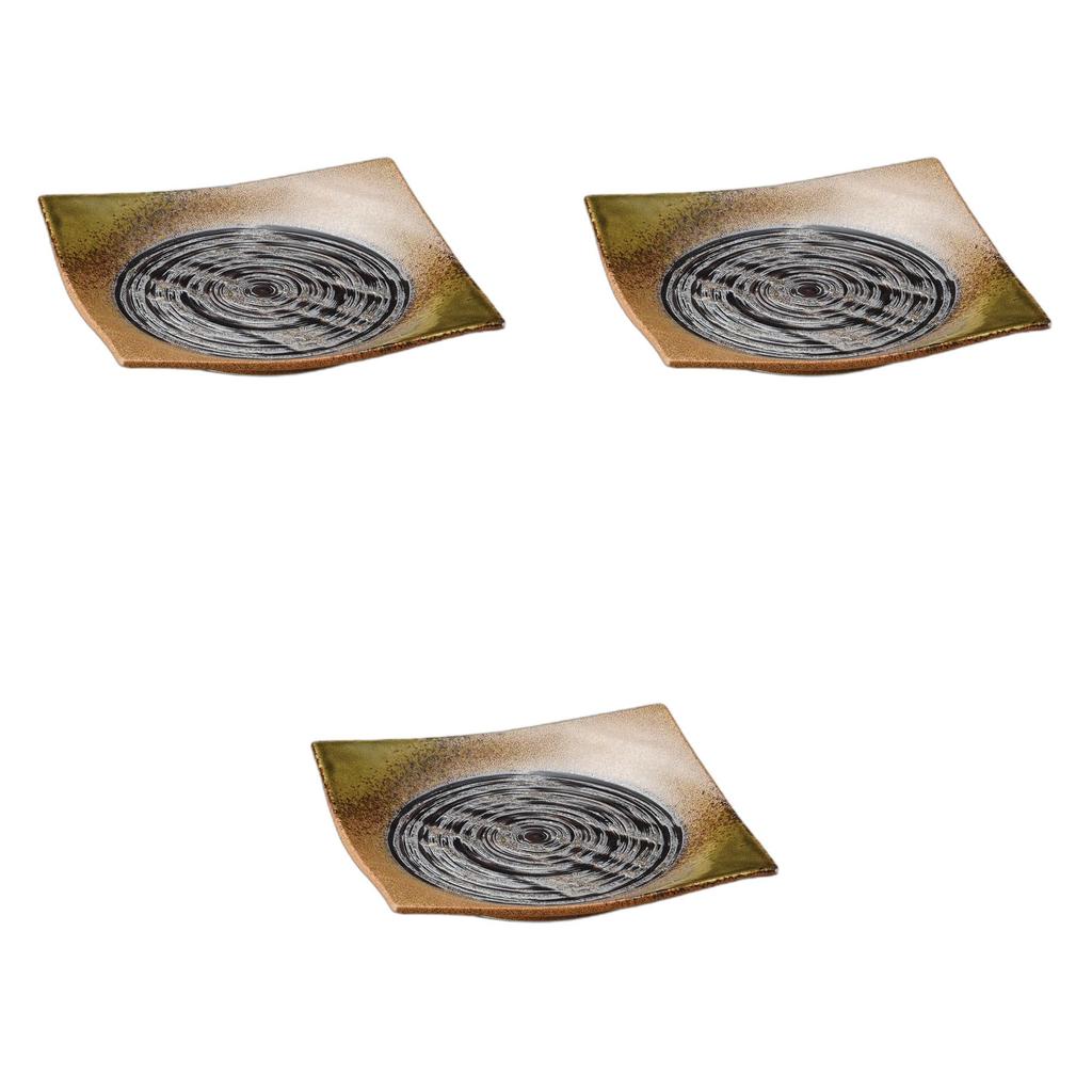 Sada 3 čtvercových talířů Mino Kodo Tebiki x x Čtvercová Setomonohonpo 7.5 [23.5 23.5 4cm] Talíře, Keramika,